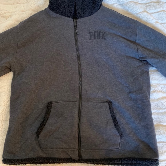 VS pink Reversible Sherpa Lined Full Zip Hoodie - Picture 3 of 3